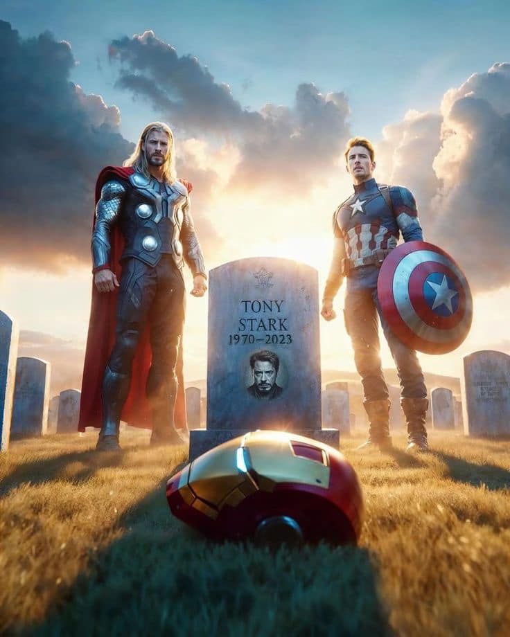 Avengers Tribute Tony Stark Grave Print Poster