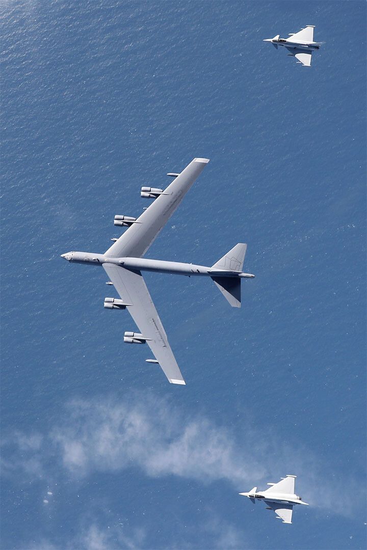 B52 Stratofortress In Flight Aircraft Sky Warplane Wall Art Home Poster
