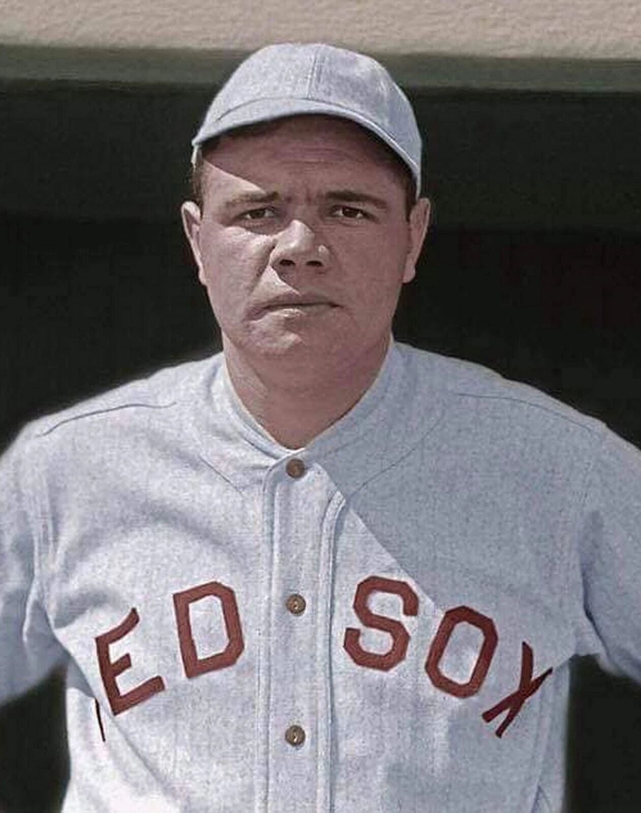 Babe Ruth Boston In Red Sox Baseball Uniform Colorized Keychain Keychain