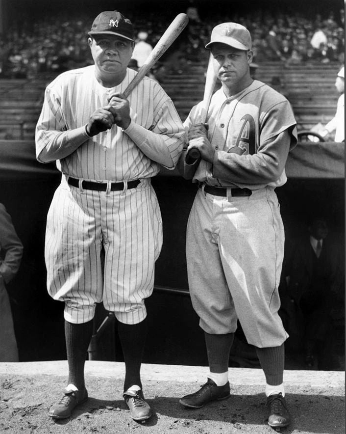 Babe Ruth Jimmie Foxx Keychain New York Yankees Ny Athletics Baseball Picture