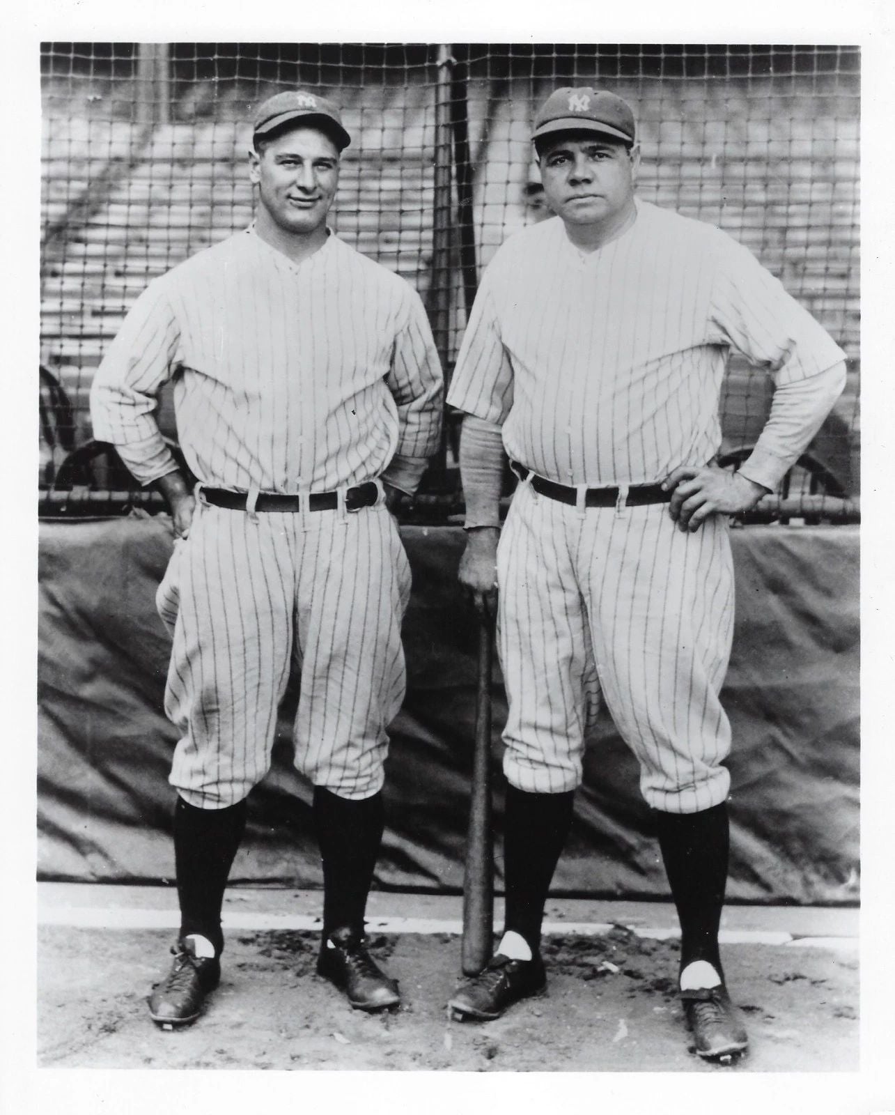 Babe Ruth & Lou Gehrig Photo New York Yankees Ny Baseball Picture Standing