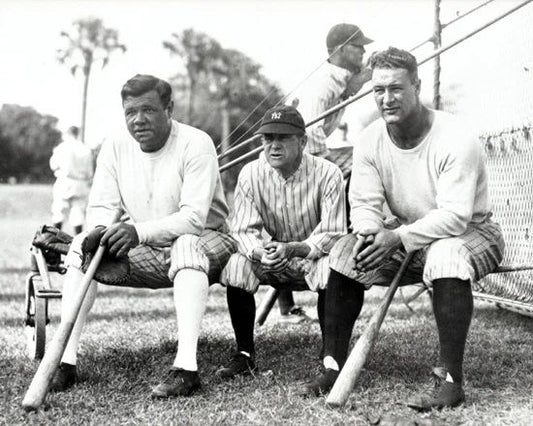 Babe Ruth, Miller Huggins And Lou Gehrig Photo 1929 New York Yankees Print