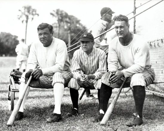 Babe Ruth, Miller Huggins And Lou Gehrig Magnet 1929 New York Yankees Print