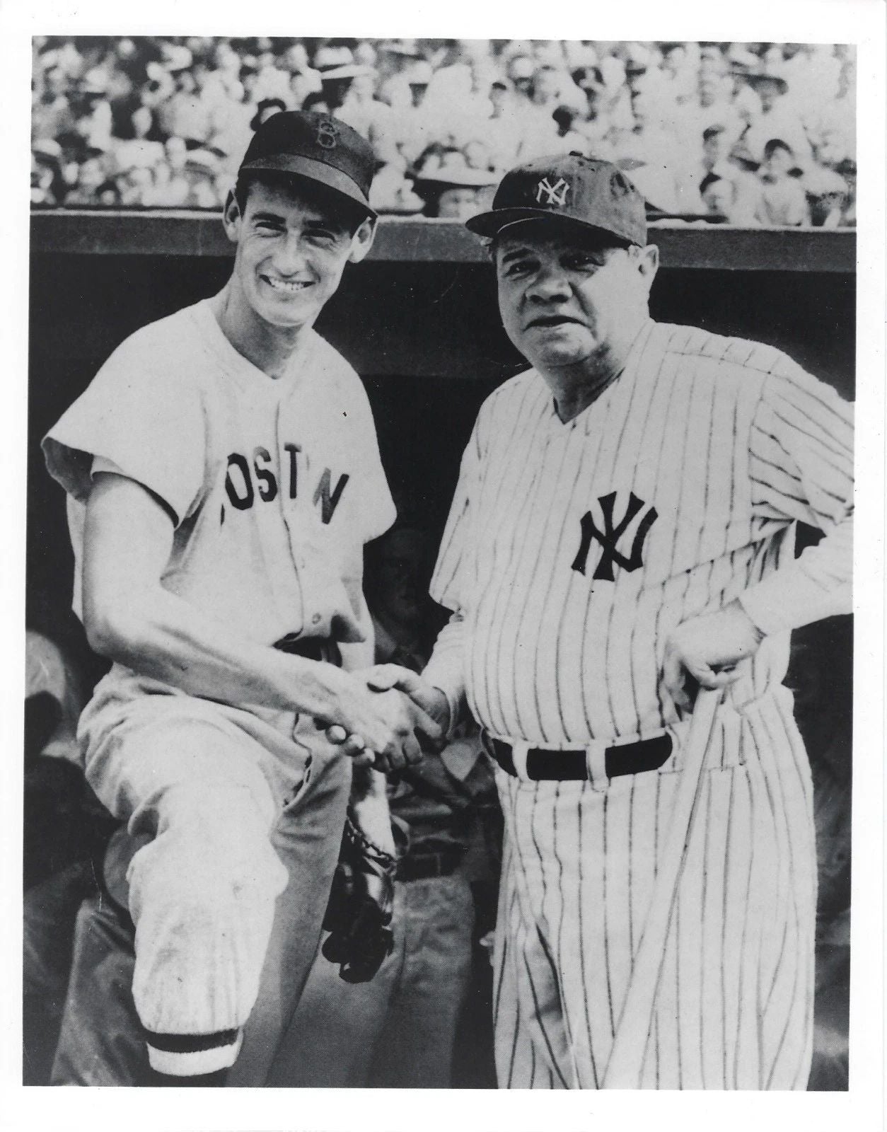 Babe Ruth & Ted Williams Keychain New York Yankees Ny Red Sox Baseball Picture