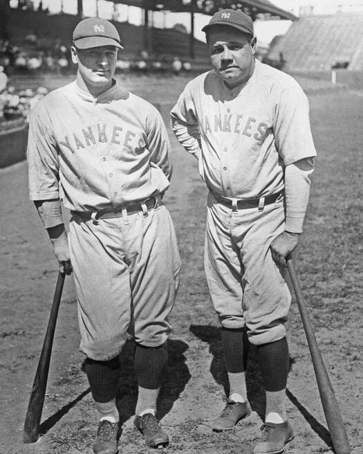 Babe Ruth And Lou Gehrig Glossy Photo 1931 New York Yankees Print