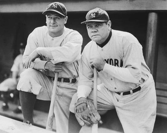 Babe Ruth And Lou Gehrig Glossy Keychain New York Yankees Print