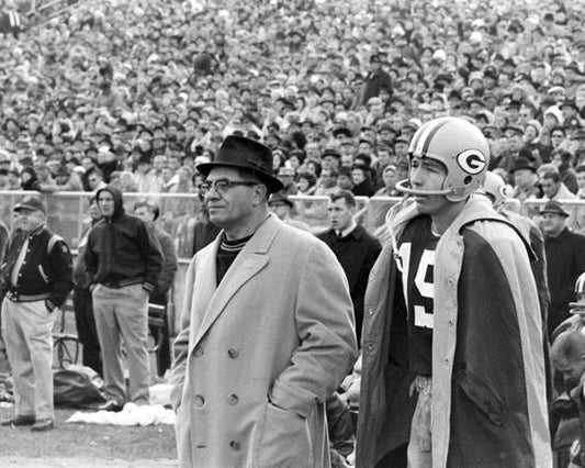 Bart Starr And Vince Lombardi Glossy Photo Green Bay Packers Print 1
