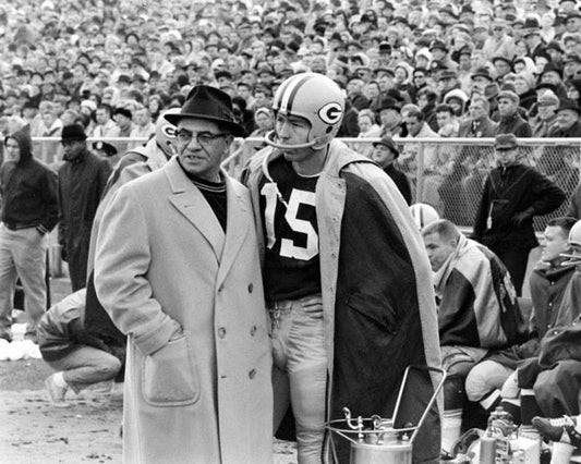 Bart Starr And Vince Lombardi Glossy Photo Green Bay Packers Print 2