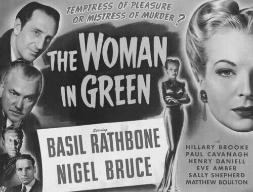 Basil Rathbone In 1945 Film Woman In Green Lobby Card Reprint Picture Keychain