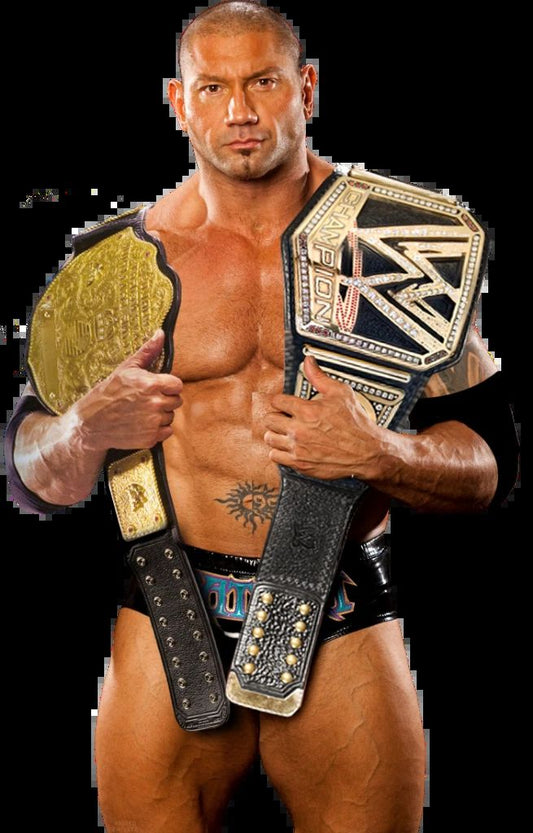 Batista Photo Wrestling Picture Wwe With Belt Wide Border