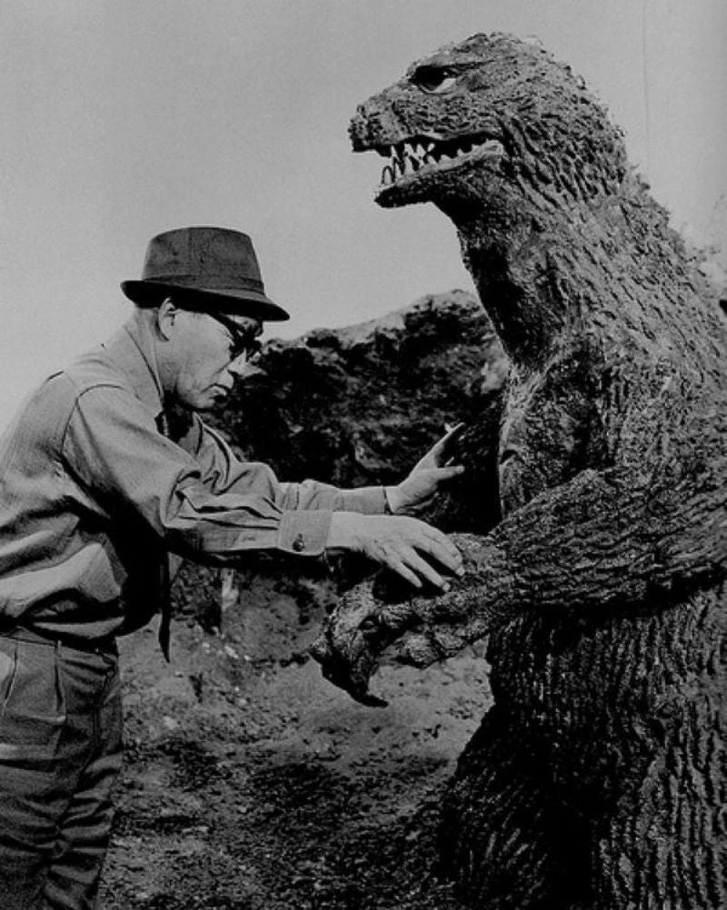 Behind The Scenes On Set First Godzilla Movie Picture Magnet Print