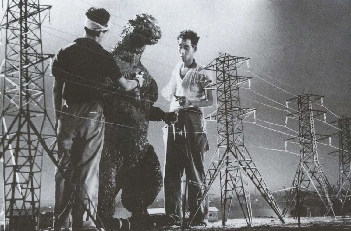 Behind The Scenes On Set Godzilla Classic Movie Picture Magnet Print