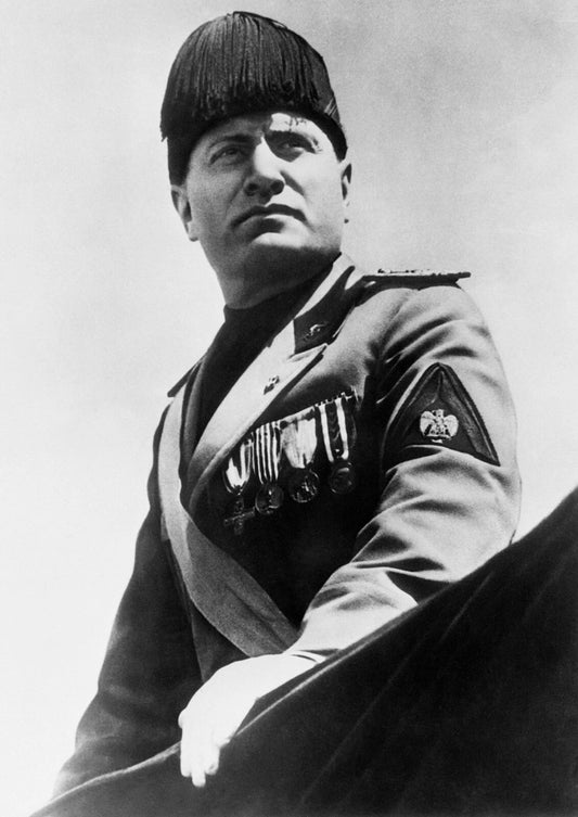 Benito Mussolini Magnet Picture Magnet Banner Print Ww2 Italy Fascist