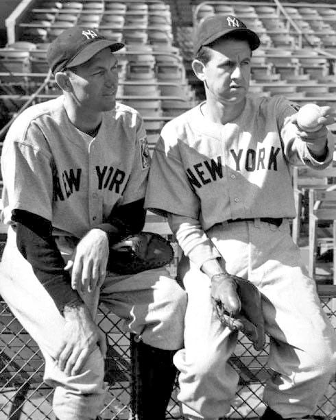 Bill Dickey And Lefty Gomez Glossy Photo New York Yankees Print Poster