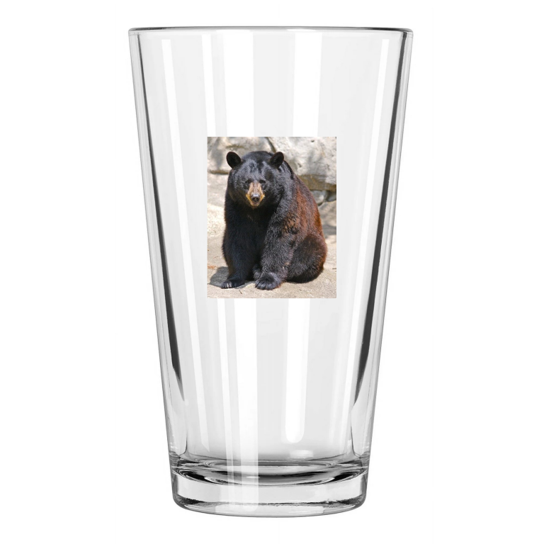 Black Bear Photo Nature Wildlife 1 Pint Beer Drinking Glass