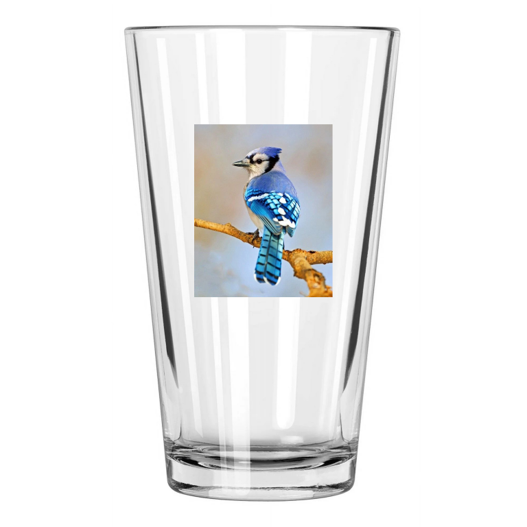 Blue Jay Photo Animal Winter Wildlife Bird Canada 3 Pint Beer Drinking Glass