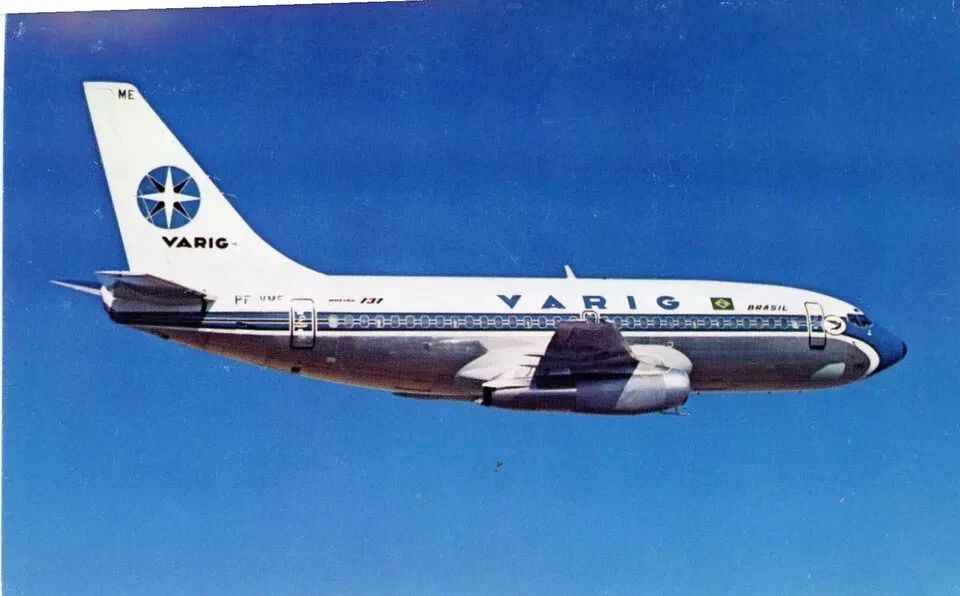 Brazil Airlines Varig Boeing 737 Jet Plane Vintage Retro Picture Magnet