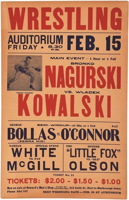 Bronko Nagurski Vs Killer Kowalski Magnet Magnet Wrestling Picture Wwf
