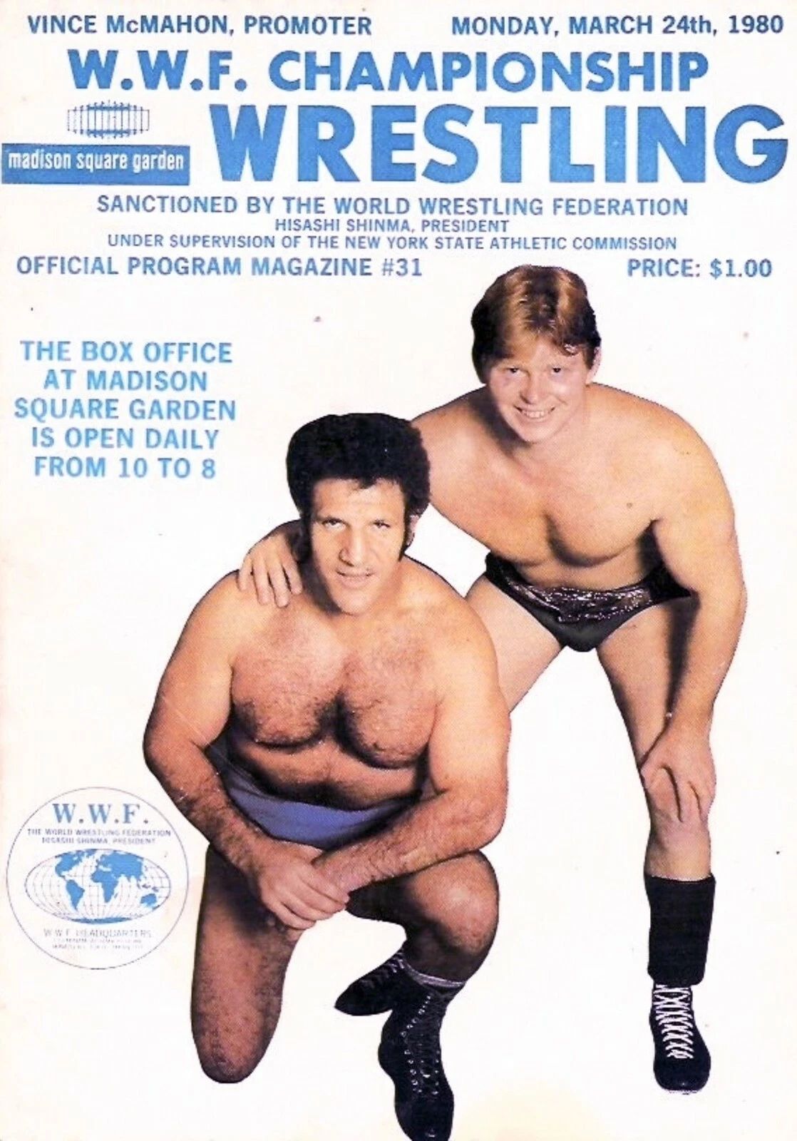 Bruno Sammartino & Bob Backlund Magnet Wrestling Picture Wwf