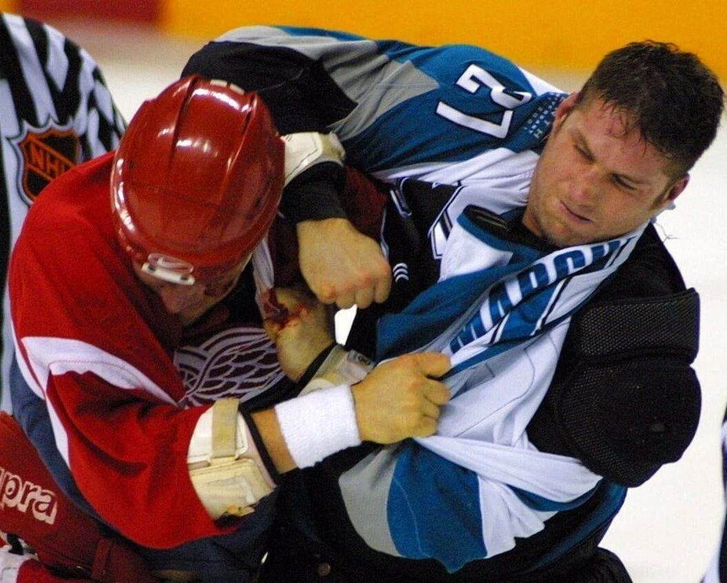 Bryan Marchment Magnet Hockey San Jose Sharks Picture Nhl Fight