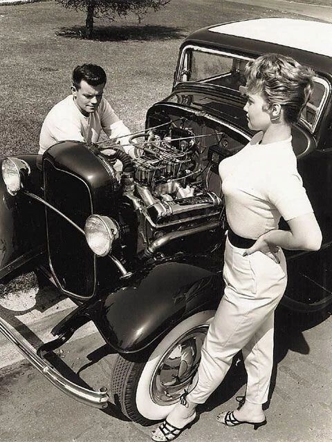 Bullet Bra Hot Rod Retro Classic Car Girl In A Sweater 300 Piece Jigsaw Puzzle