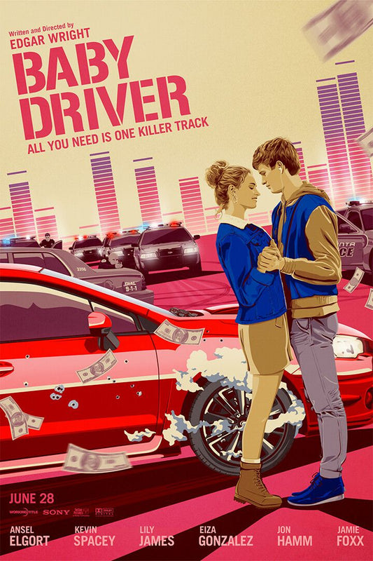 Baby Driver Action Crime Movie Art Print Decor Poster