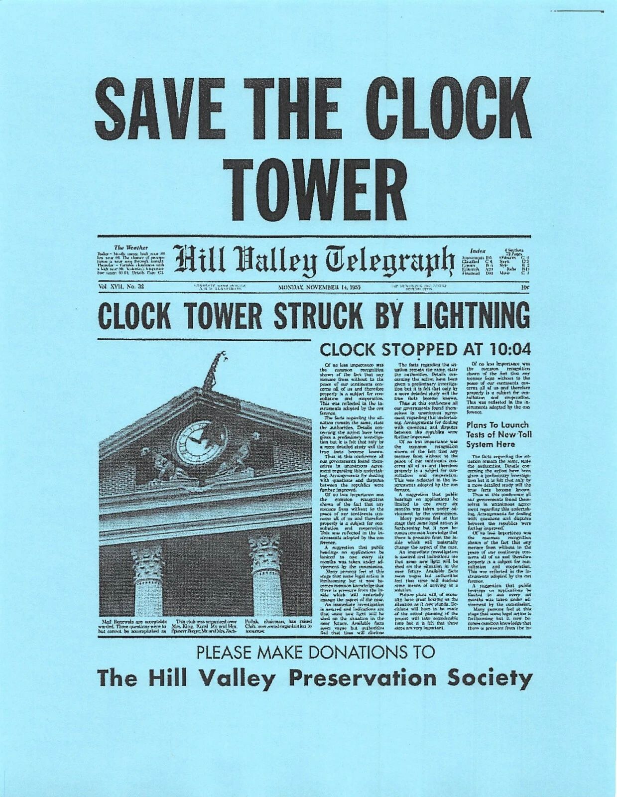 Back To The Future Save The Clock Tower Flyer Clearance Item 300 PCS Jigsaw