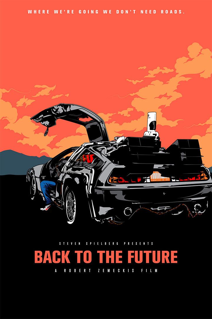 Back To The Future Delorean Movie Decor Wall Art Print Poster