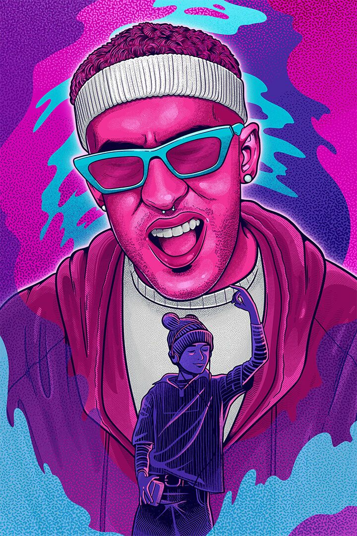 Bad Bunny 2018 Tour Trap Rap Music Singer Star Wall Art Home Poster