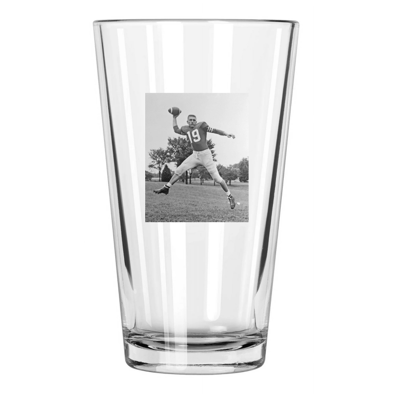 Baltimore Colts Johnny Unitas Photo Nfl Football Hof 79 Pint Beer Drinking Glass