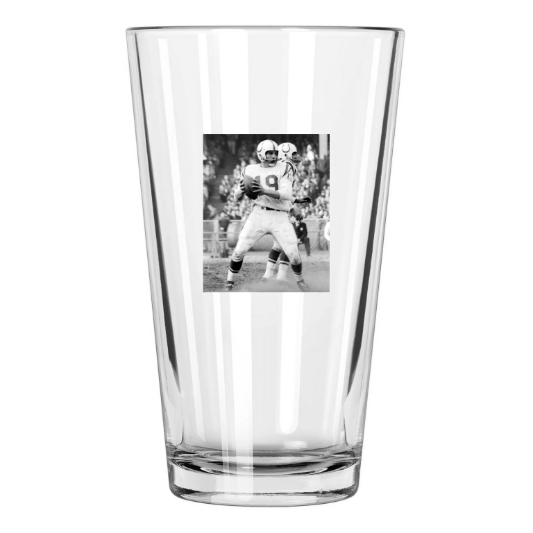 Baltimore Colts Johnny Unitas Photo Nfl Football Pint Beer Drinking Glass