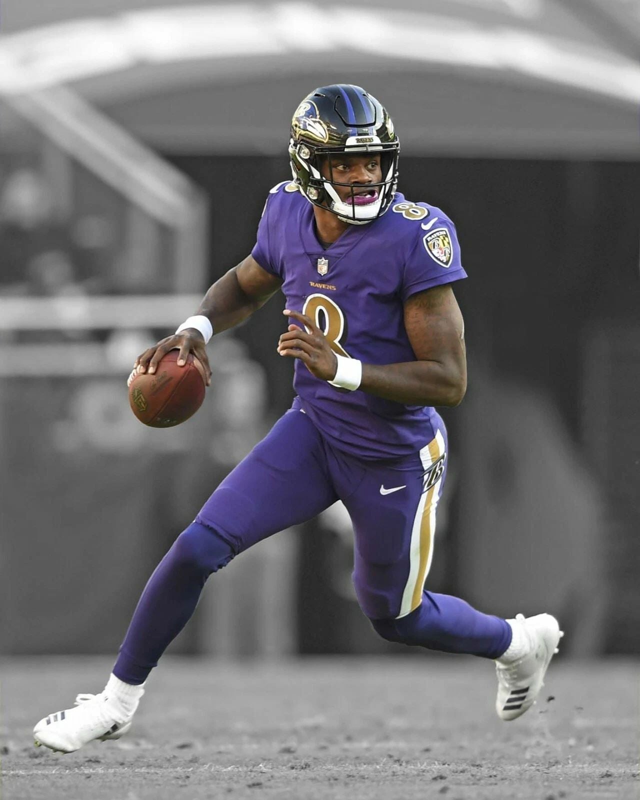 Baltimore Ravens Lamar Jackson Glossy Photo Spotlight Print Football Poster
