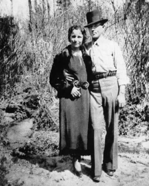 Bank Robbers Bonnie And Clyde Glossy Photo Criminal Print Vintage Poster