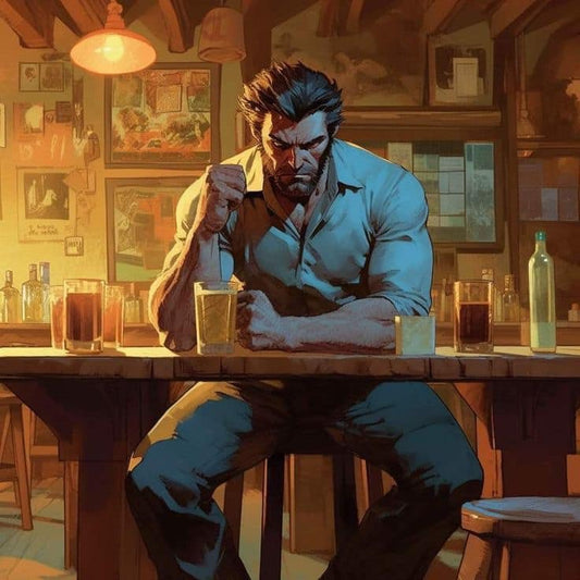 Bar Scene With Wolverine Print Poster