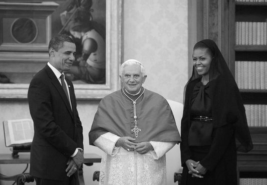 Barack & Michelle Obama & Pope Benedict Classic Picture Magnet Print