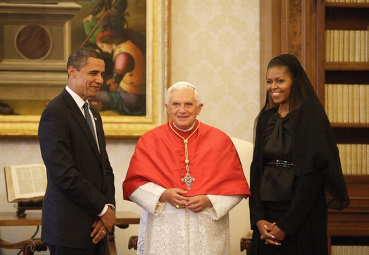 Barack & Michelle Obama & Pope Benedict Xvi Classic Picture Magnet Print