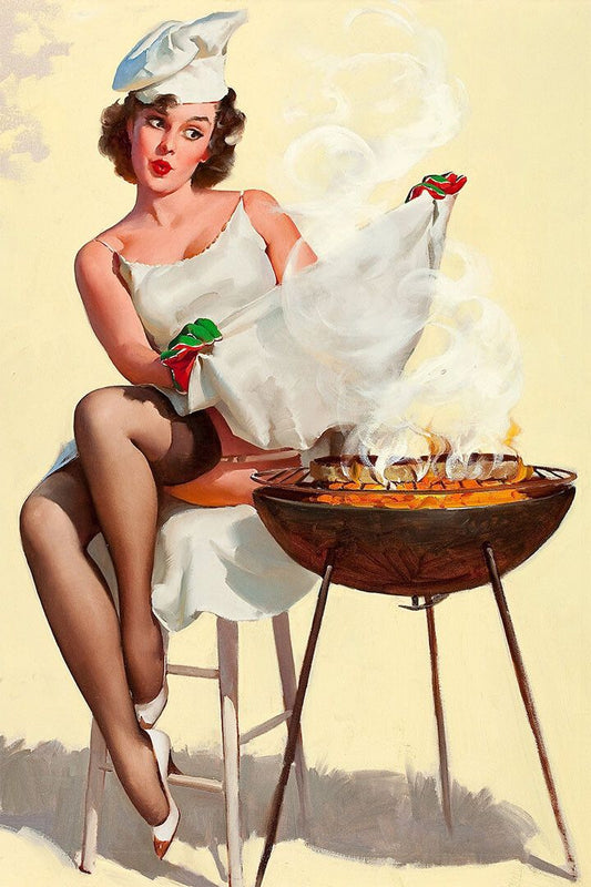 Barbecutie Vintage Style Sexy Bbq Pinup Jigsaw Puzzle