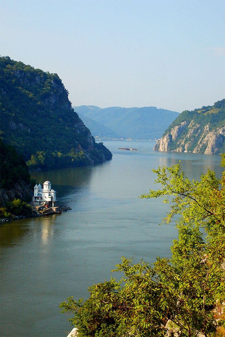 Barges In The Iron Gates Gorge Painting Print Jigsaw Puzzle