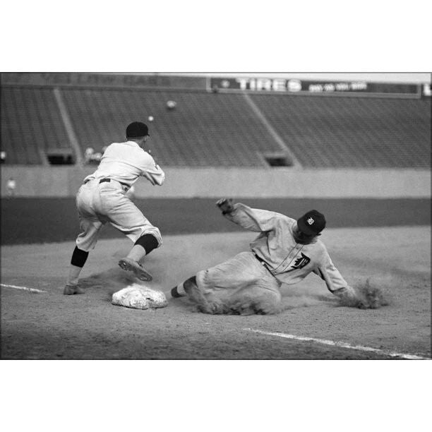 Baseball Hall Of Famer Ty Cobb Slides Into Third Photo Picture