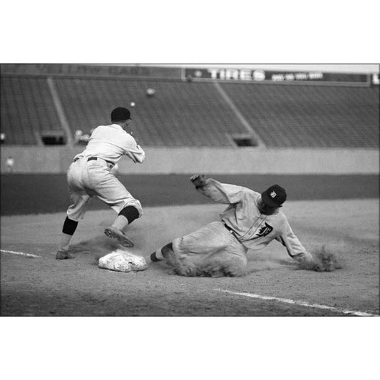 Baseball Hall Of Famer Ty Cobb Slides Into Third Photo Picture