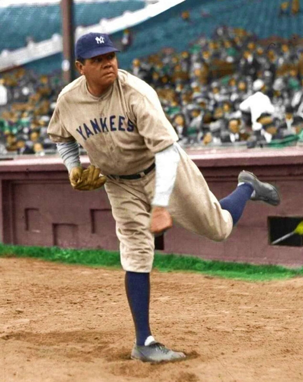 Baseball Player Babe Ruth New York Yankees Colorized Picture Keychain Print