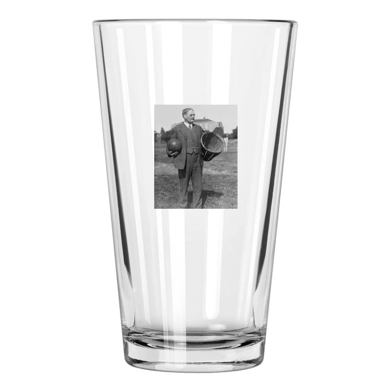 Basketball Inventor James Naismith Photo Peach Basket 3 Pint Beer Drinking Glass
