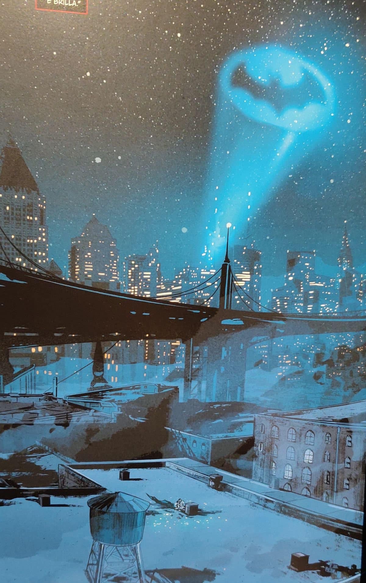 Bat Signal Night Cityscape Print Poster