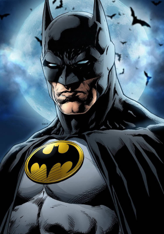 Bat Man Moon Background 4372 Print Poster