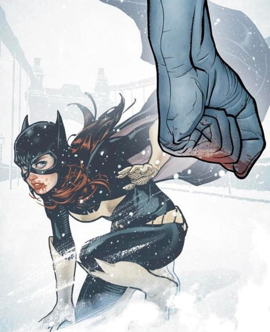 Batgirl Action Scene Snow Print Poster