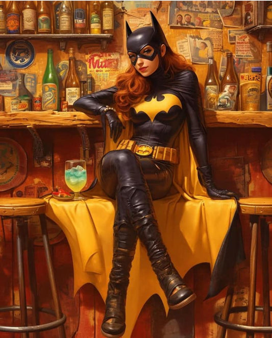 Batgirl At Bar Print Poster