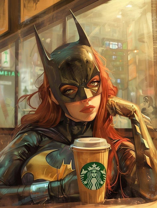 Batgirl Coffee Starbs Print Poster