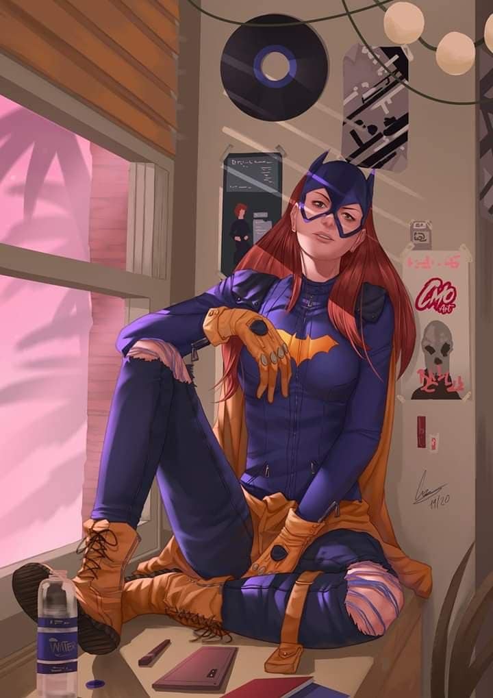Batgirl Digital Art Portrait Print Poster