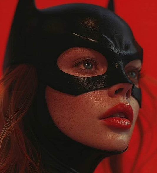 Batgirl Portrait Red Background Print Poster