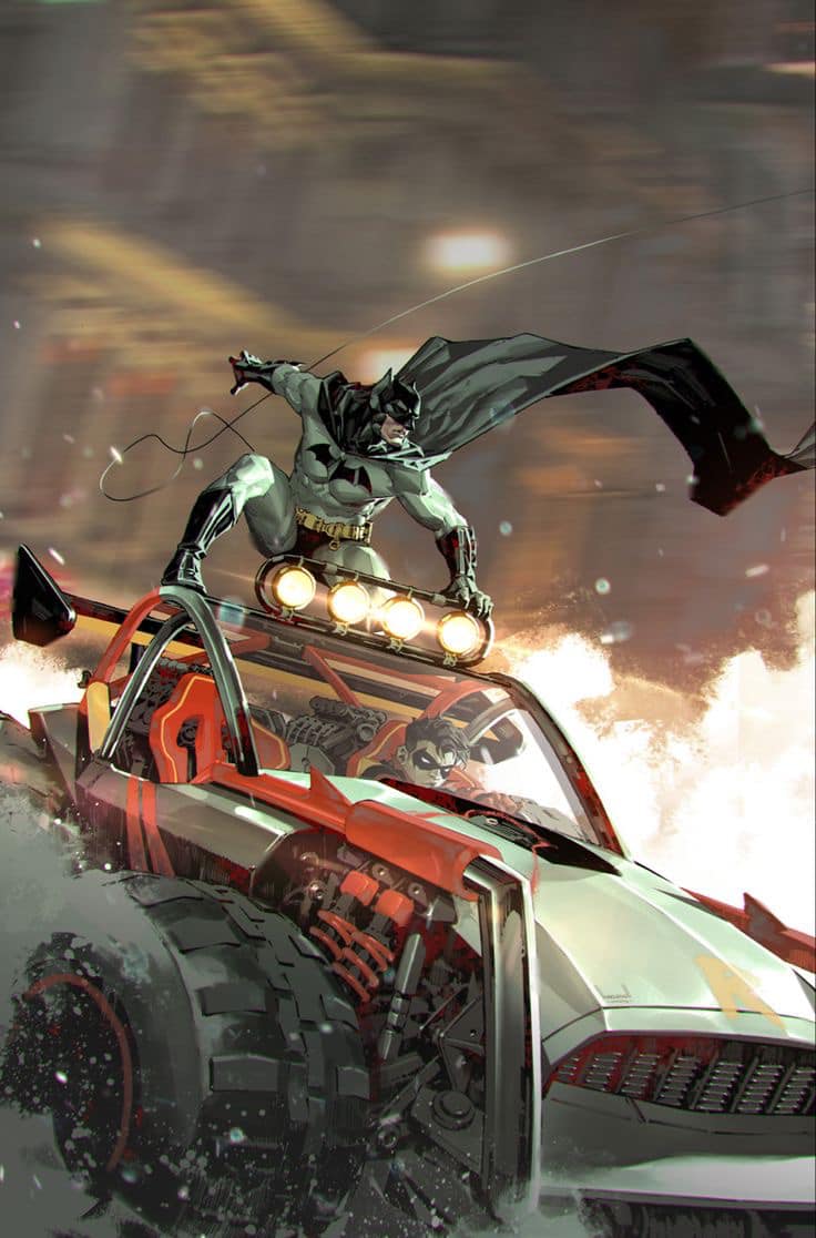 Batman Action Car Chase Print Poster